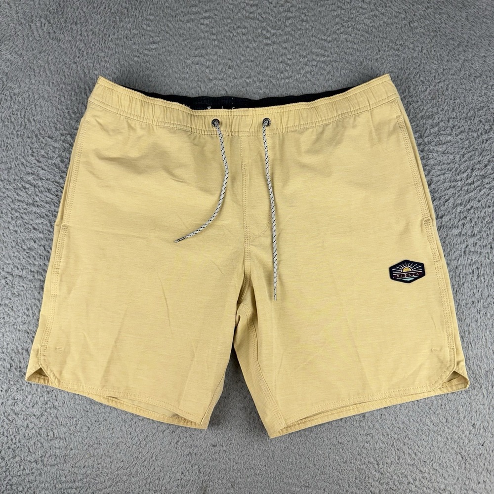 Vissla Breakers Swim Trunks Board Shorts Large Surf Beach Yellow Heathered
